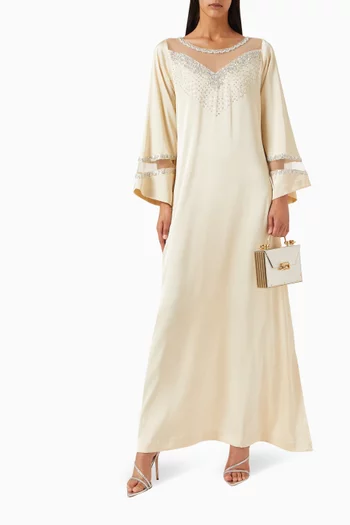 Sequin-embellished Kaftan in Crepe