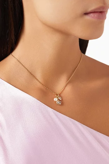 Signature Charm Cluster Pendant Necklace in Gold-plated Brass