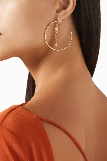 Signature Charm Hoop Earrings in Gold-plated Brass
