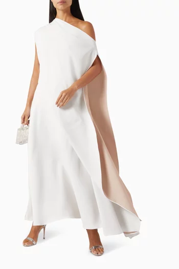 Minimalist Off-shoulder Maxi Dress in Crepe