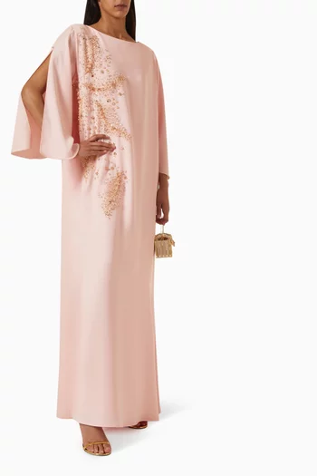 Embellished Kaftan in Crepe