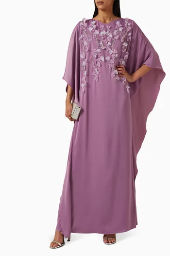 3D Floral Bead-embellished Kaftan