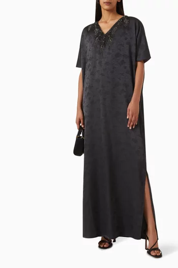 Bead-embellished Slit Kaftan