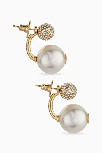 Auri Pearl & Crystal Earrings in Metal