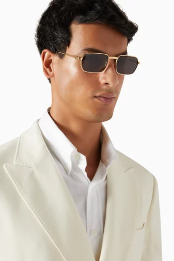 Première Rectangle Sunglasses in Metal