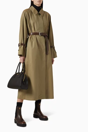 Belted Trench Coat in Cotton Twill