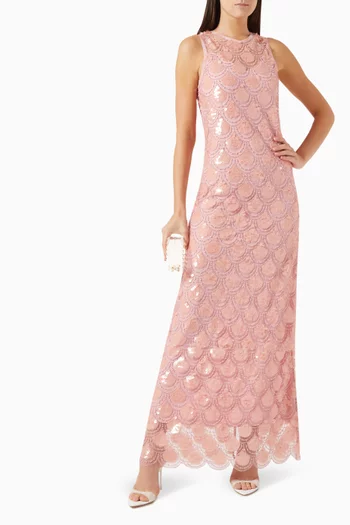 Sequin-embellished Maxi Dress