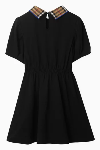 Alesea Check Collar Polo Shirt Dress in Cotton Piqué