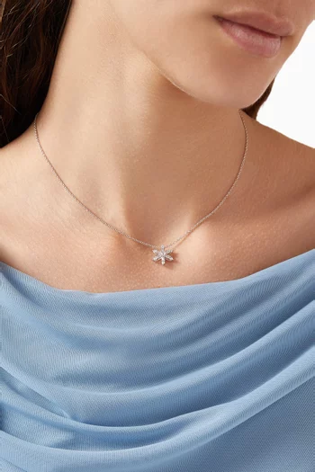 Baguette Snowflake Necklace in Sterling Silver