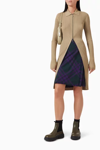 Rib Knit Midi Dress in Nylon Blend