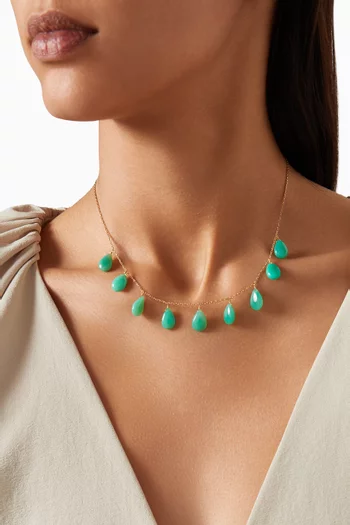 Chrysoprase Drops Necklace in 18kt Gold