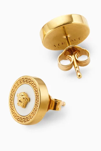 Medusa Stud Earrings in Brass