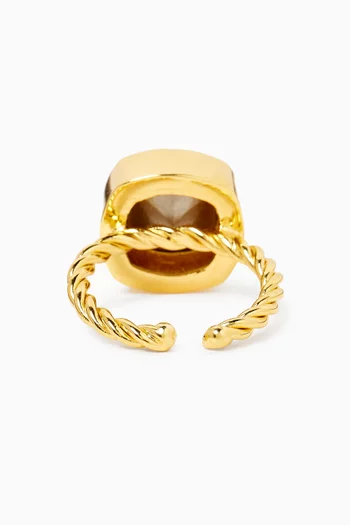Alice Swarovski Crystal Ring in 24kt Gold-plated Brass