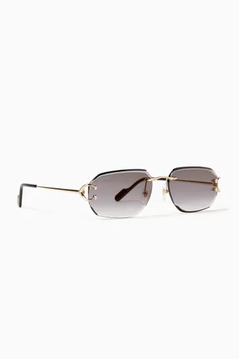 Square Rimless Sunglasses in Metal