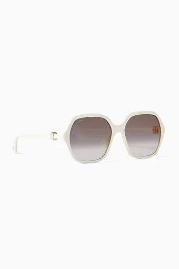 Double C Oversized Sunglasses in Recycled Acetate