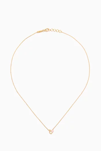 Arabic Letter 'Ein'' Heart Charm Necklace in 18kt Yellow Gold