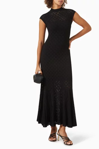 Bodycon Maxi Dress in Lace Knit