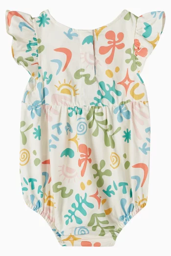 Ruffle Floral Romper in Cotton