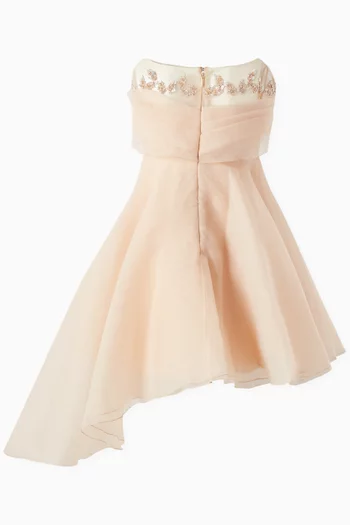 Marguerita Bow-embellished Dress in Chiffon