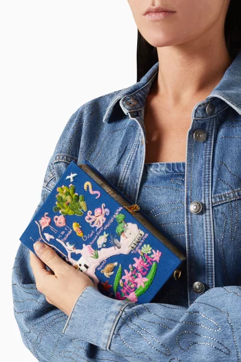 Formentera Embroidered Book Clutch