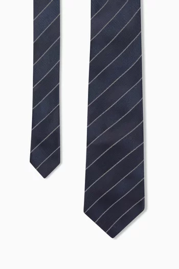 Striped Chevron Tie in Silk