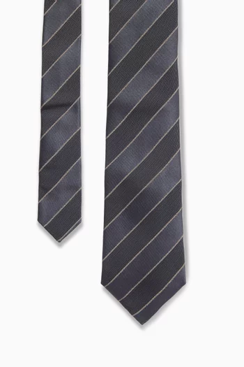 Striped Chevron Tie in Silk
