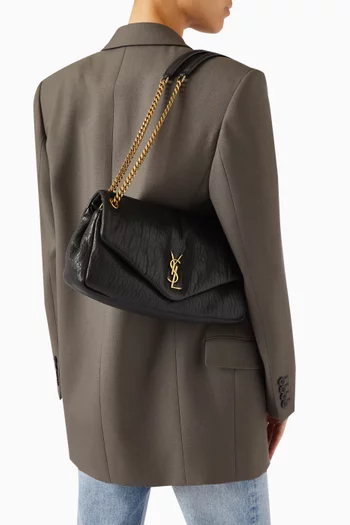 Medium Calypso Shoulder Bag in Grained Leather