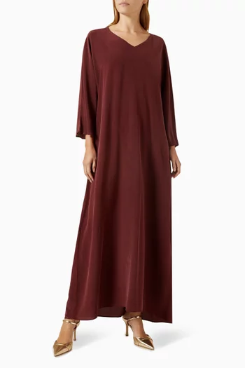 Vreeland V-neck Maxi Dress in Marocain Silk