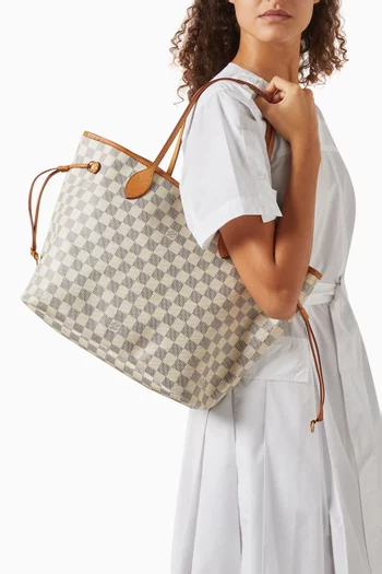 Neverfull MM Tote Bag in Damier Azur Canvas