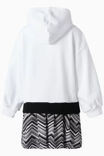 Chevron-print Logo Sweatshirt Dress