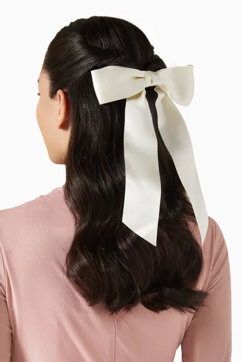 Virginia Bow Barrette in Silk-satin