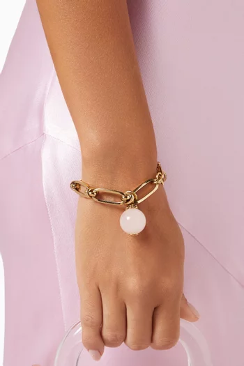 Seraphina Rose Quartz Bracelet in Gold-plated Brass