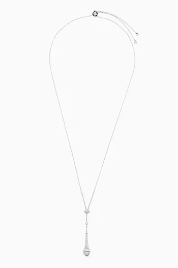 Cleo Rev Full Diamond Pendant Necklace in 18kt White Gold