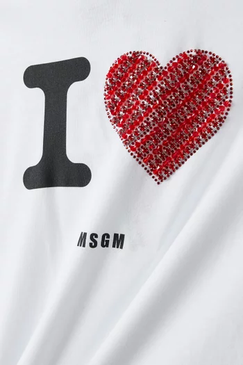 تي شيرت بطبعة شعار I Love MSGM قطن