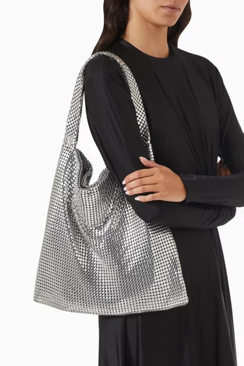 Small Cabas Tote Bag in Metallic-mesh