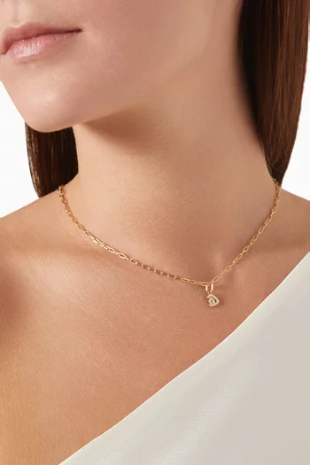 Arabic Single Initial 'H' Diamond Charm in 18kt Gold