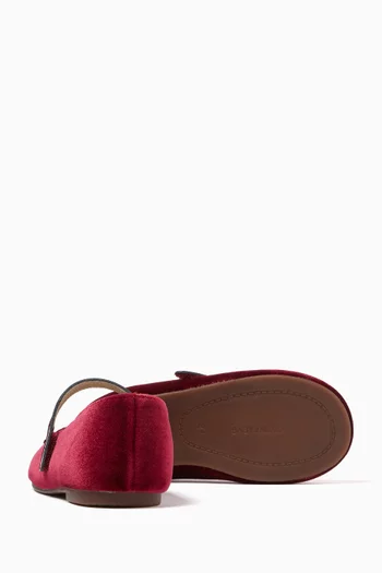 Heart Ballerina Flats in Velvet