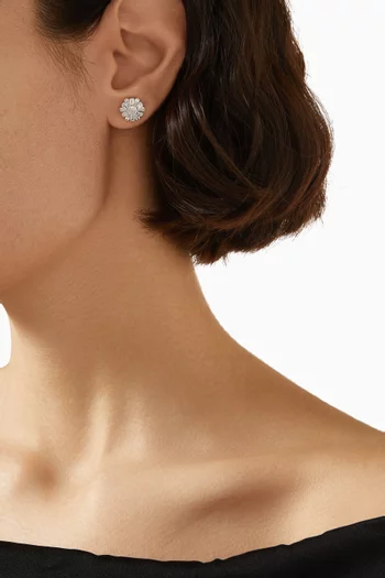 Idyllia Snowflake Stud Earrings in Plated Metal