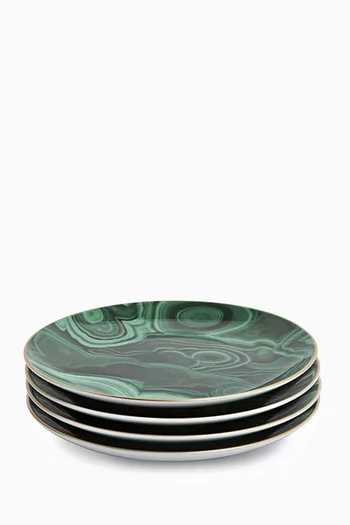 Malachite Canape Plate, Set of 4