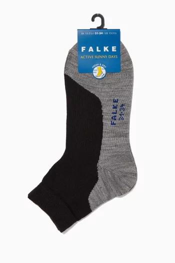 Black Active Sunny Days Kids Sneaker Socks