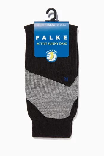 Black Active Sunny Days Kids Sneaker Socks