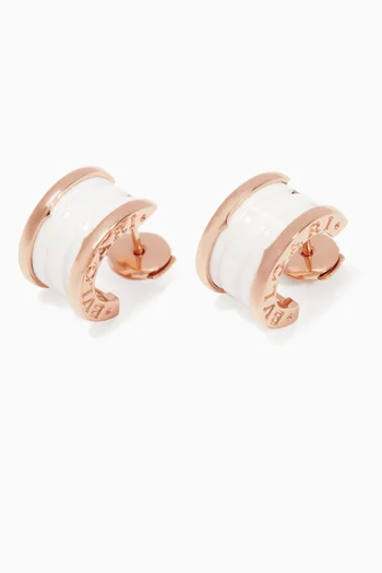 Rose-Gold & White Ceramic B.zero1 Earrings