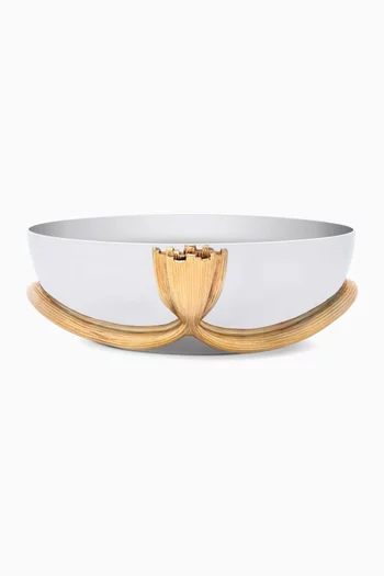 Gold Plated Deco Leaves Medium Bowl