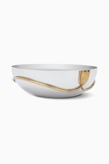 Gold Plated Deco Leaves Large Bowl