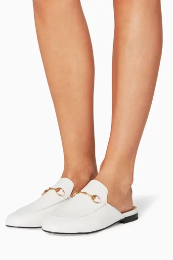 Mystic White Leather Princetown Loafer
