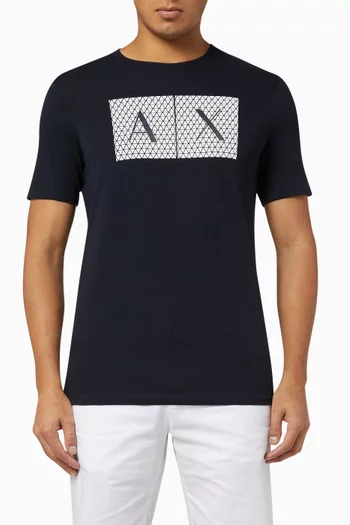 Tessellated Logo Cotton Crewneck T-Shirt 