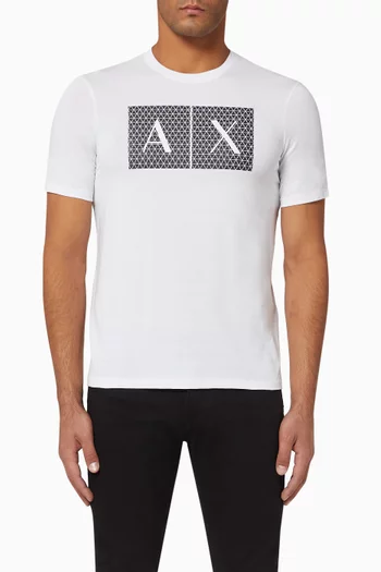 Tessellated Logo Cotton Crewneck T-Shirt    