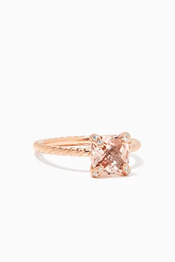 Châtelaine® Morganite Diamond Ring in 18kt Rose Gold