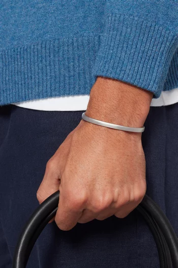 Sterling-Silver Brushed Single Cuff Bracelet          