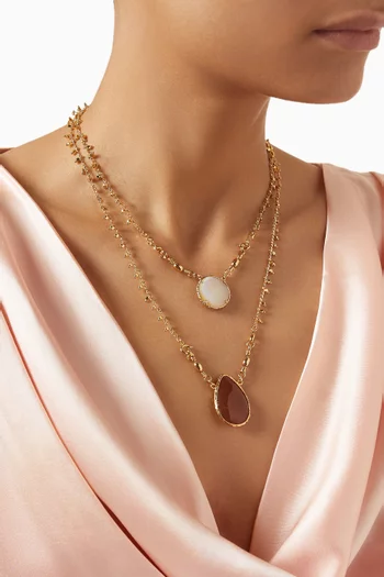 Scapulaire Serti Necklace in Gold-plated Metal